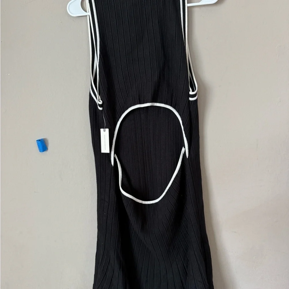 Anthropologie Black and White Midi Dress - Picture 6 of 7